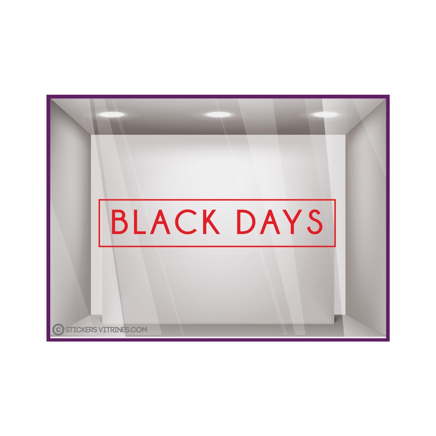 STICKER CADRE BLACK DAYS LETTRAGE ADHESIF LETTRES AUTOCOLLANTES MAGASIN BOUTIQUE VITRINE FOURNISSEUR