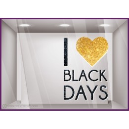 STICKER I LOVE BLACK DAYS FRIDAY VITROPHANIE AUTOCOLLANT GEANT LETTRAGE ADHESIF VITRINE MAGASIN FOURNISSEUR PAS CHER
