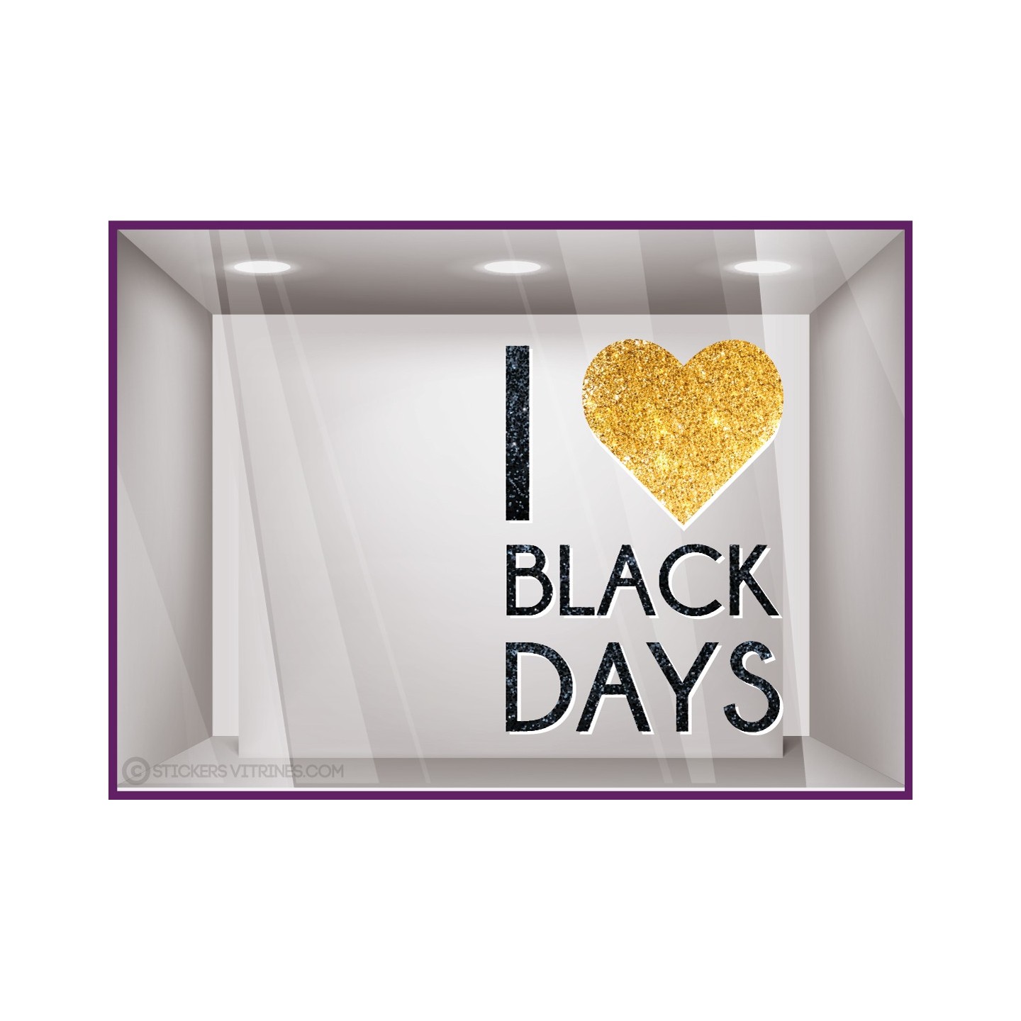 STICKER I LOVE BLACK DAYS FRIDAY VITROPHANIE AUTOCOLLANT GEANT LETTRAGE ADHESIF VITRINE MAGASIN FOURNISSEUR PAS CHER