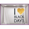 STICKER I LOVE BLACK DAYS FRIDAY VITROPHANIE AUTOCOLLANT GEANT LETTRAGE ADHESIF VITRINE MAGASIN FOURNISSEUR PAS CHER