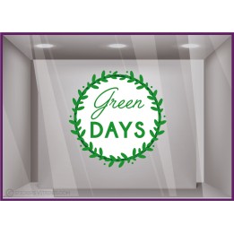 STICKER COURONNE GREEN FRIDAY DAYS SURCONSOMMATION ECOLOGIE  VITRINE MAGASIN ORGANISER BOUTIQUE DEVANTURE SIGNALETIQUE