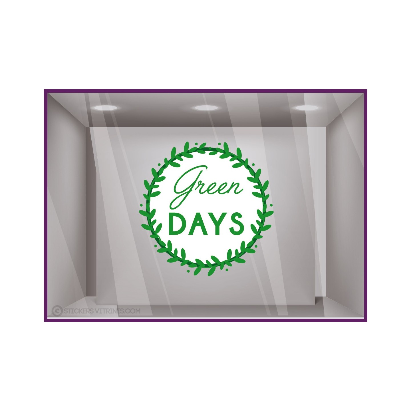 STICKER COURONNE GREEN FRIDAY DAYS SURCONSOMMATION ECOLOGIE  VITRINE MAGASIN ORGANISER BOUTIQUE DEVANTURE SIGNALETIQUE