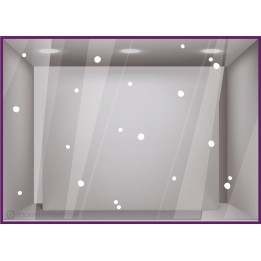 Stickers adhésifs vitrines 20 Flocons Ronds