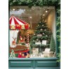 STICKER MANEGE NOEL CERF SAPIN VITRINE MAGASIN VITROPHANIE IDEE DECORATION BOUTIQUE IMPRIMEUR