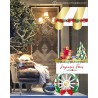 STICKER CHARIOT DE NOEL CADEAUX SAPIN GUIRLANDE VITROPHANIES VITRINES BOUTIQUE MAGASIN FOURNISSEUR IDEE DECORATION