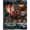 STICKER TRAINEAU DU PERE NOEL SAPIN CADEAU IDEE DECORATION VITRINE MAGASIN PAS CHER VITROPHANIE IMPRIMEUR