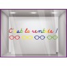 Sticker C'est la Rentree scolaire Lunettes opticien magasin boutique vitrine vitrophanie calicot devanture mode