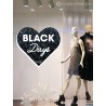 STICKER COEUR BLACK DAYS PAILLETTE VITROPHANIE MAGASIN BOUTIQUE FRIDAY IDEE DECORATION IMPRIMEUR FABRICANT