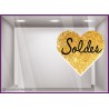 STICKER COEUR PAILLETTES SOLDES OR MAGASIN VITROPHANIE VITRINE BOUTIQUE SIGNALETIQUE PAS CHER