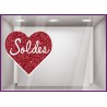 STICKER COEUR PAILLETTES ROUGE ST VALENTIN DECORATION VITRINE SIGNALETIQUE MAGASIN BOUTIQUE