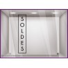 STICKER SOLDES CADRE DESIGN VERTICAL VITROPHANIE MAGASIN BOUTIQUE