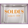 STICKER LETTRAGE ADHESIF 50% PROMOTION POURCENTAGE VITROPHANIE LETTRES AUTOCOLLANTES IMPRIMEUR MAGASIN BOUTIQUE COMMERCE VITRINE