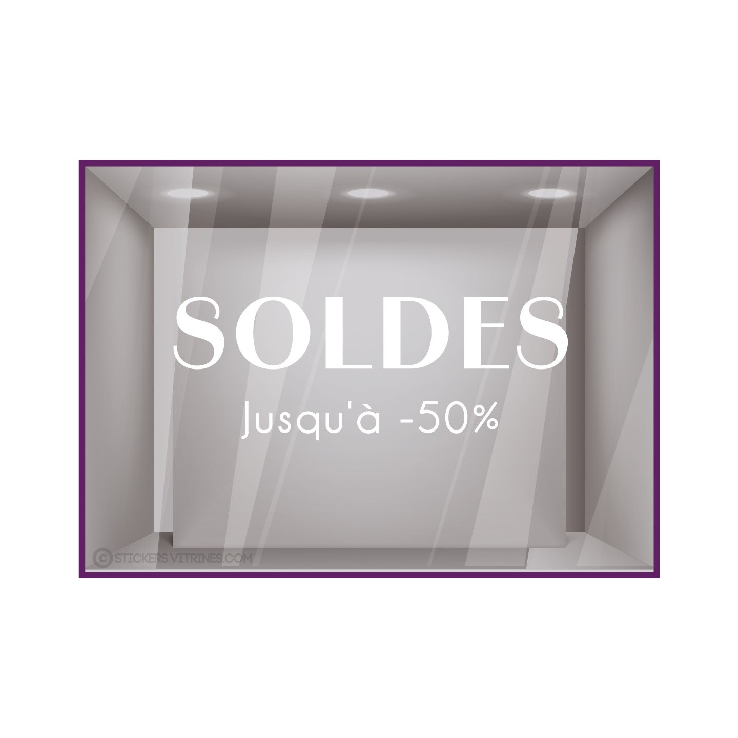 STICKER VITRINE SOLDES LETTRES AUTOCOLLANTES LETTRAGE ADHESIF FOURNISSEUR MAGASIN CALICOT BOUTIQUE