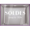 STICKER VITRINE SOLDES LETTRES AUTOCOLLANTES LETTRAGE ADHESIF FOURNISSEUR MAGASIN CALICOT BOUTIQUE