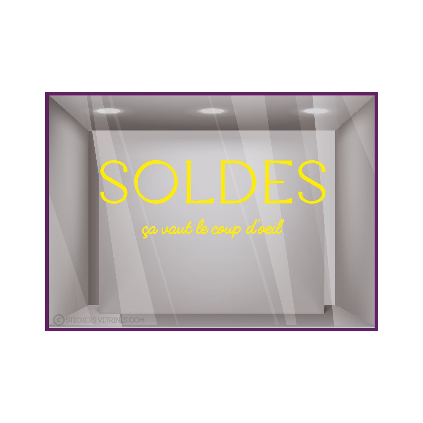 STICKER VITROPHANIE SOLDES OPTICIEN OEIL LETTRAGE AHESIF VITRINE MAGASIN FABRICANT