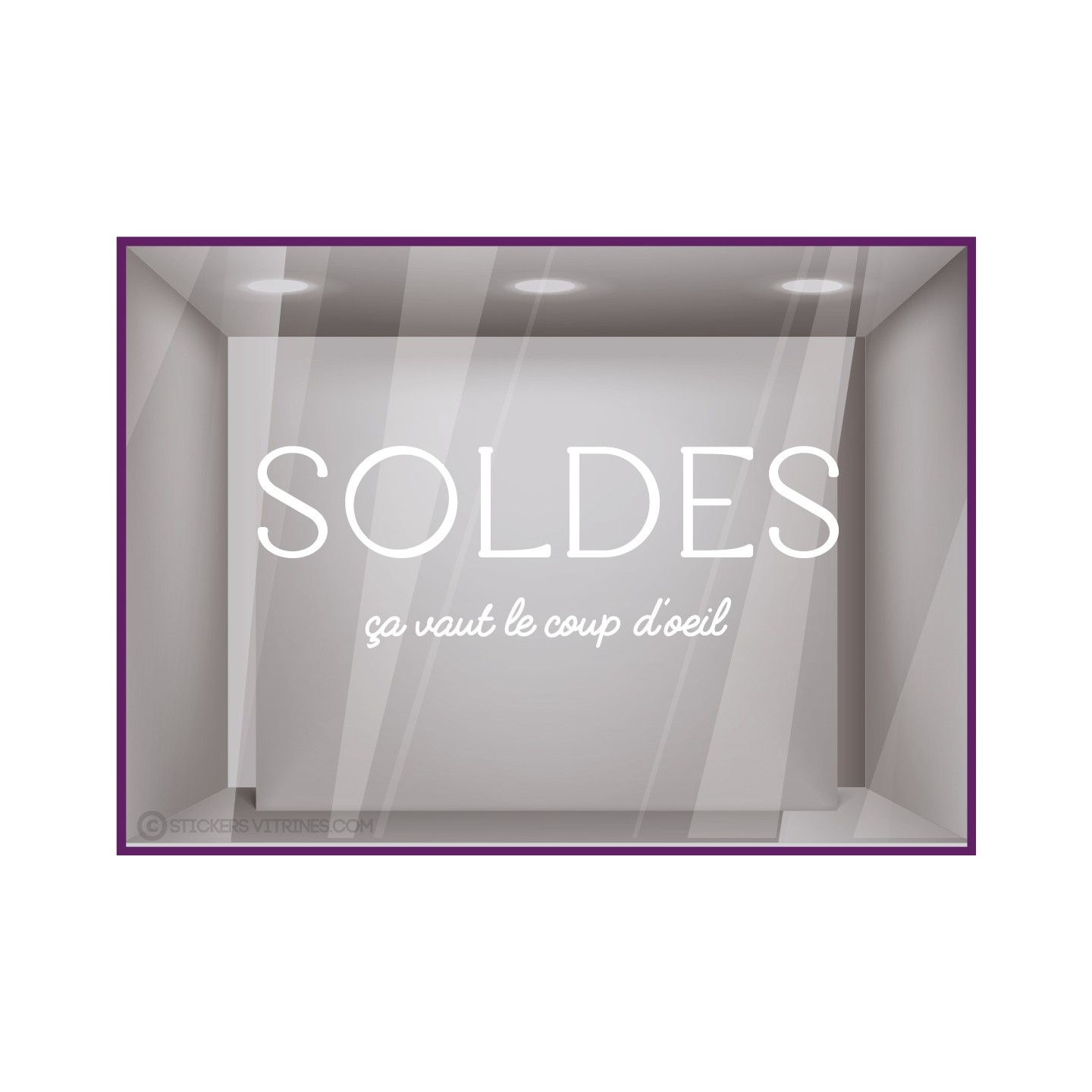 STICKER SOLDES OPTICIEN VITROPHANIE CALICOT LETTRAGE ADHESIF VITRINE MAGASIN BOUTIQUE SIGNALETIQUE