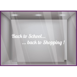 Sticker Back to School Back to Shopping devanture vitrine automne mode magasin bijouterie calicot