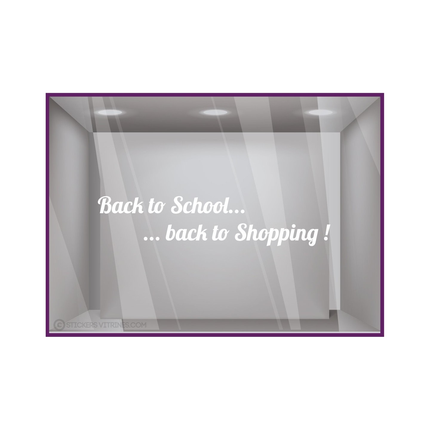Sticker Back to School Back to Shopping devanture vitrine automne mode magasin bijouterie calicot