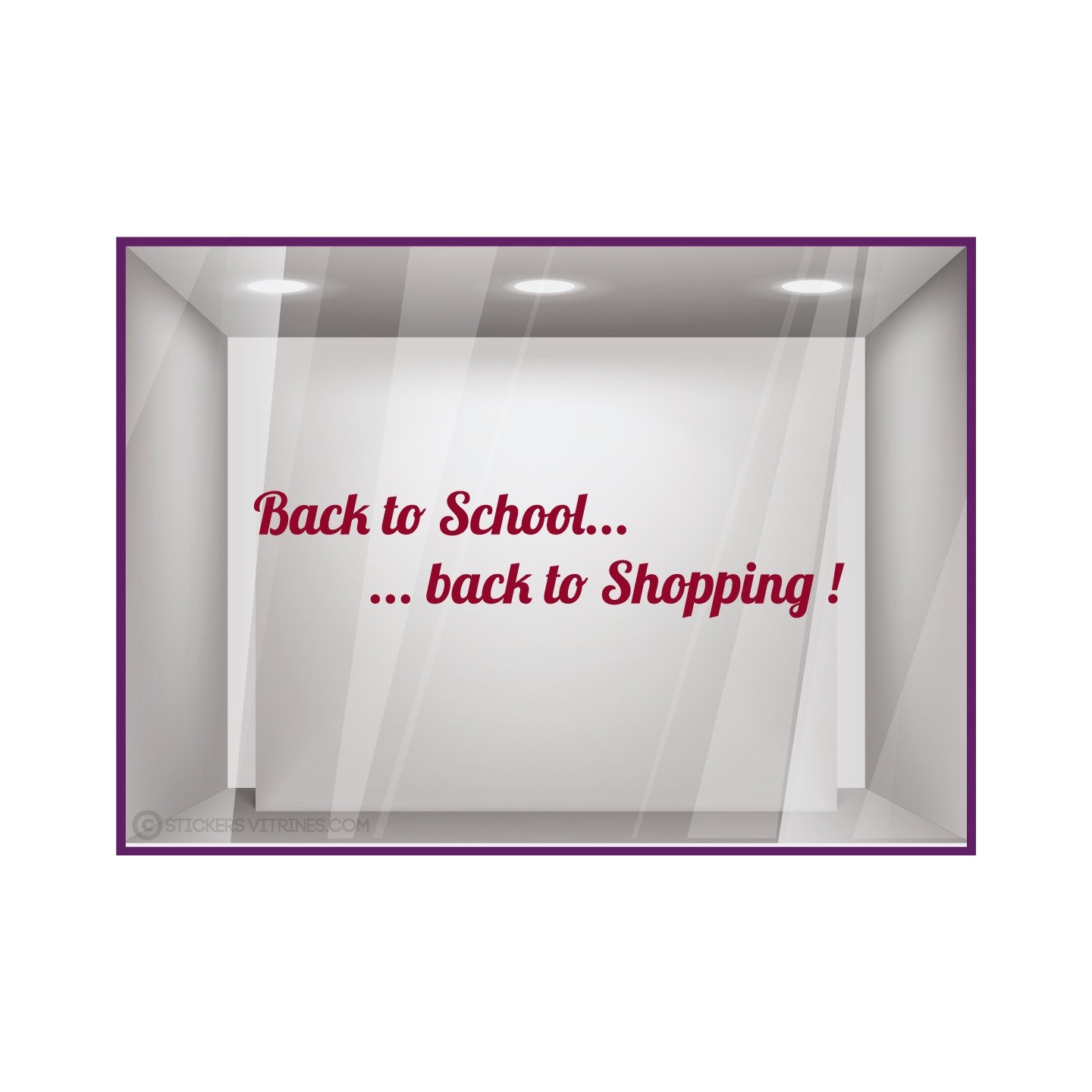 Sticker Back to School Back to Shopping devanture vitrine automne mode magasin bijouterie calicot