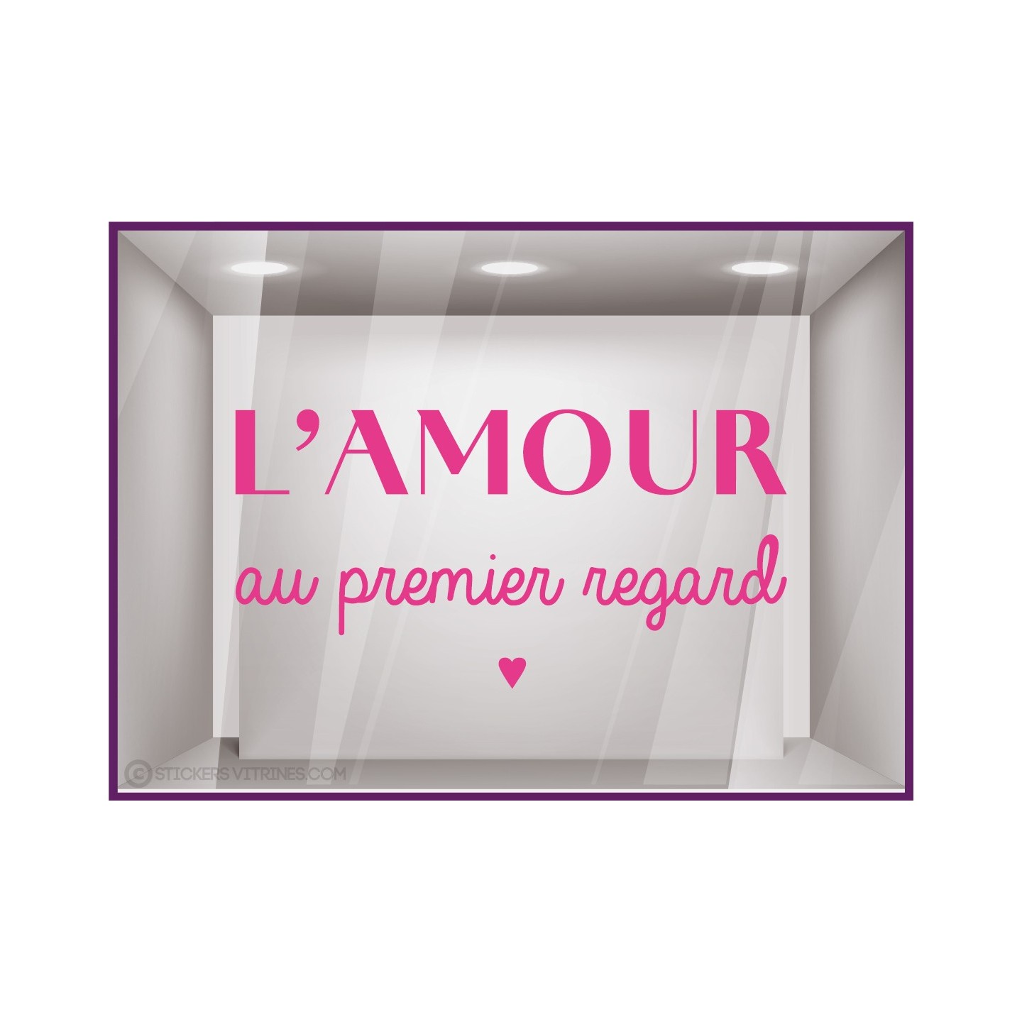 sticker amour au premier regard coeur opticien magasin boutique lettre autocollante vitrine devanture signaletique st valentin