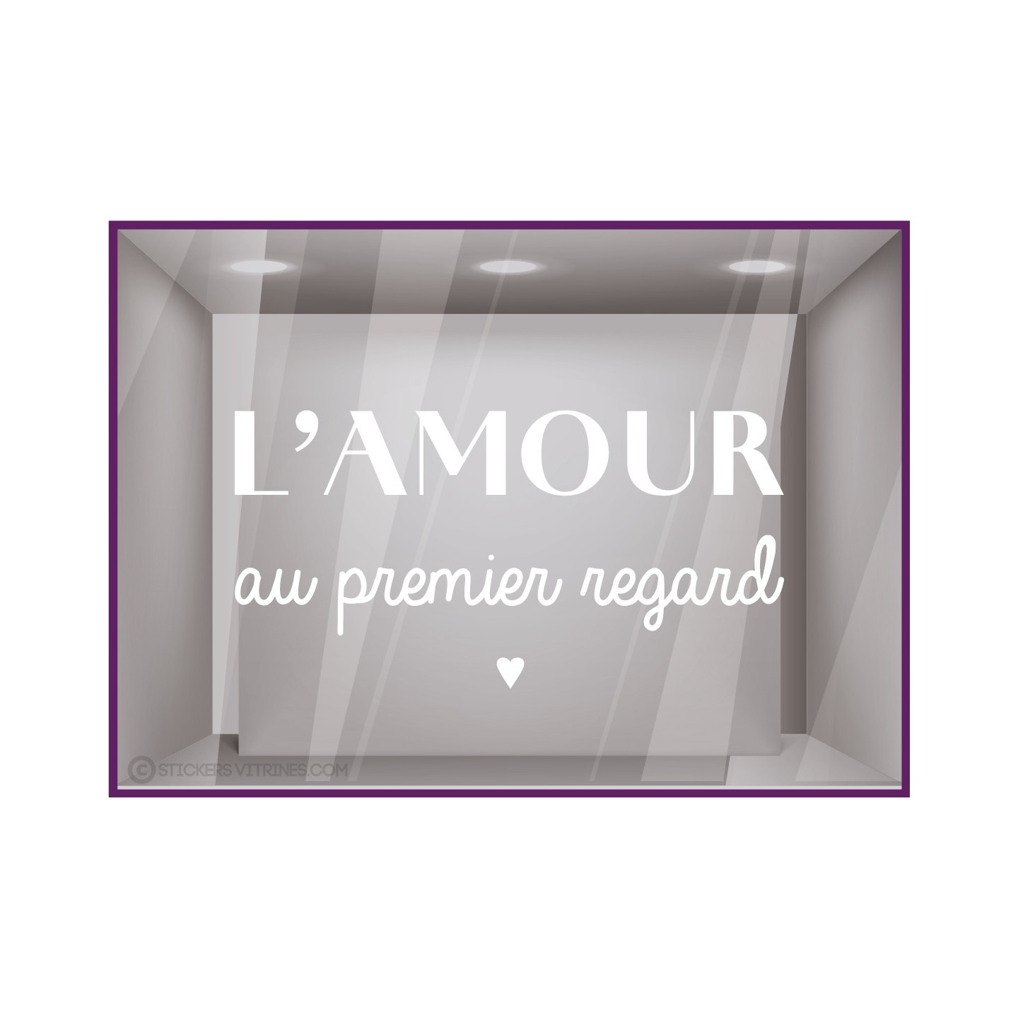 sticker amour au premier regard st valentin vitrine boutique magasin idee deco pas cher lettrage adhesif