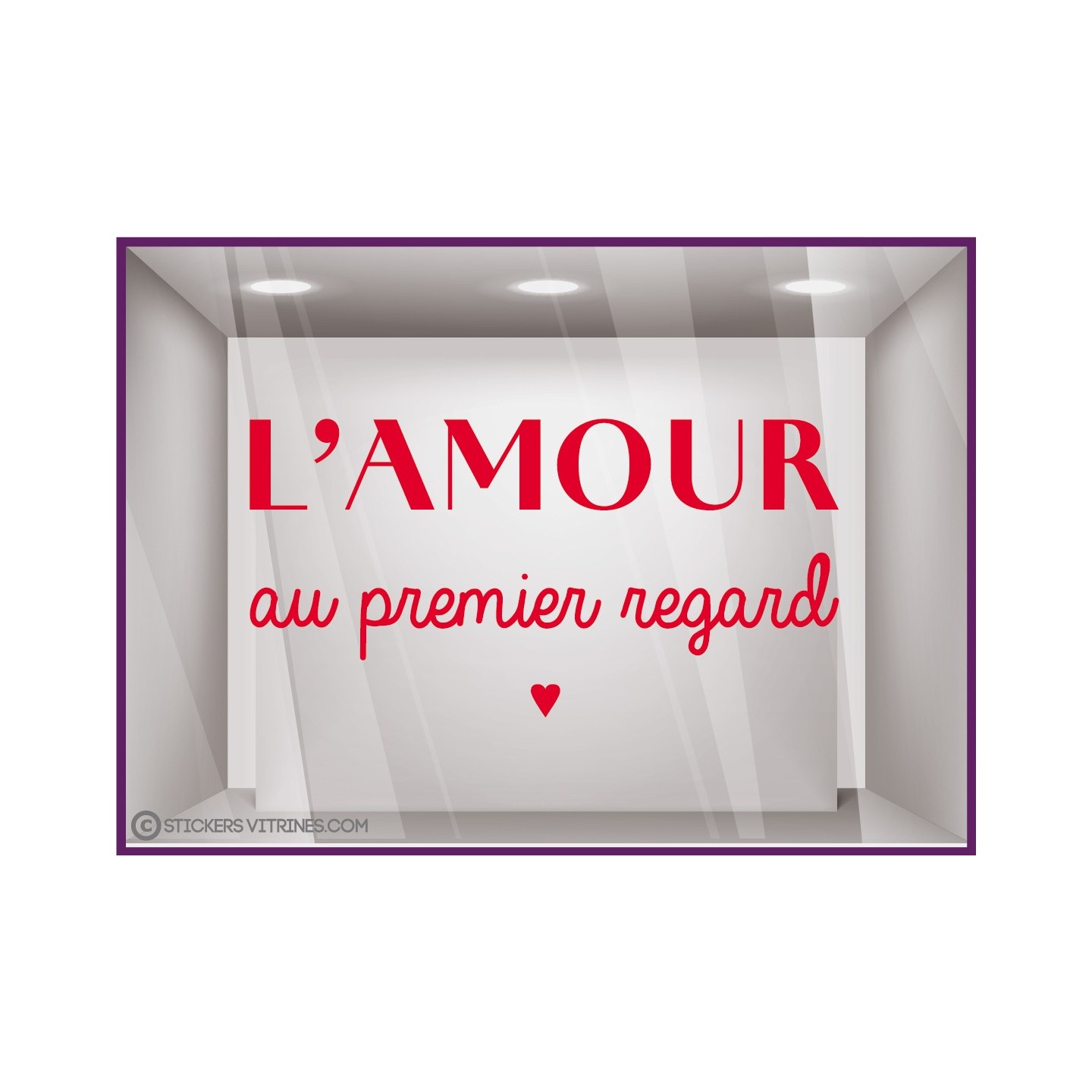 vitrophanie amour au premier regard vitrine magasin boutique commerce pas cher imprimeur fabricant sticker calicot signaletique