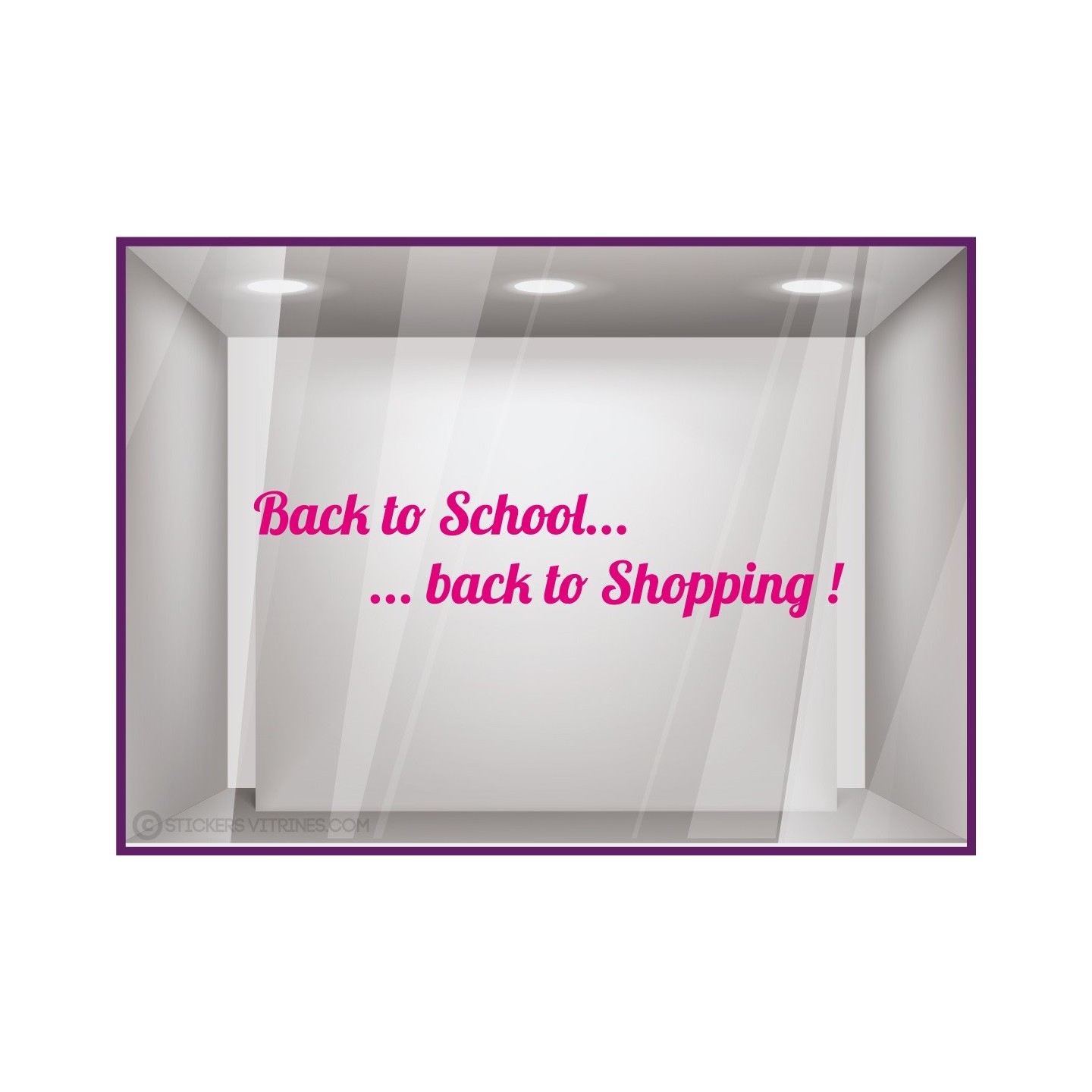 Sticker Back to School Back to Shopping devanture vitrine automne mode magasin bijouterie calicot