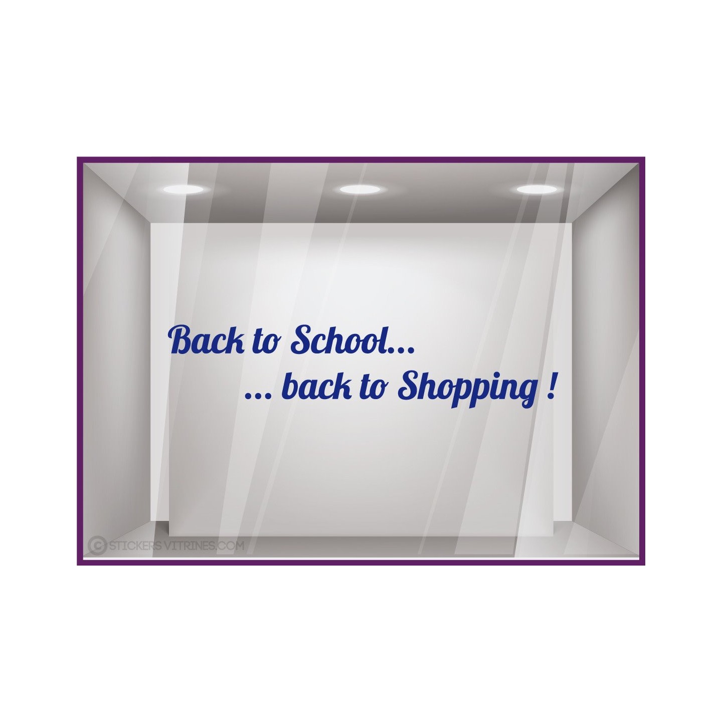 Sticker Back to School Back to Shopping devanture vitrine automne mode magasin bijouterie calicot