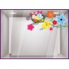 Idée décoration vitrine de Pâques : Sticker Branche de fleurs et Nid