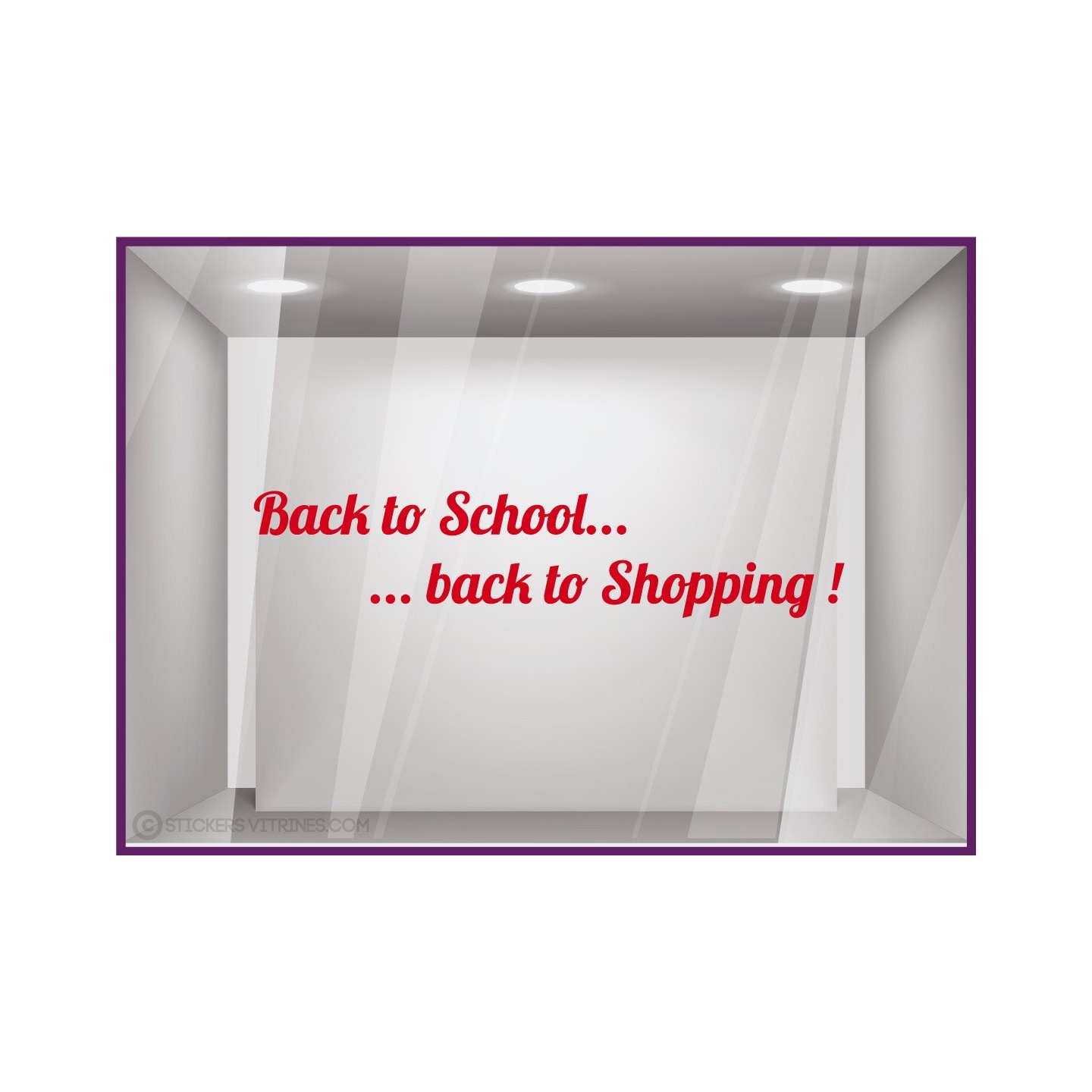 Sticker Back to School Back to Shopping devanture vitrine automne mode magasin bijouterie calicot