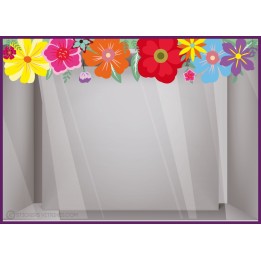 STICKER FRISE DE FLEURS ETE PRINTEMPS AUTOCOLLANT PAS CHER VITROPHANIE VITRINE MAGASIN BOUTIQUE DECORATION