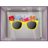 Déco de printemps opticien : Stickers Lunettes et Fleurs multicolores