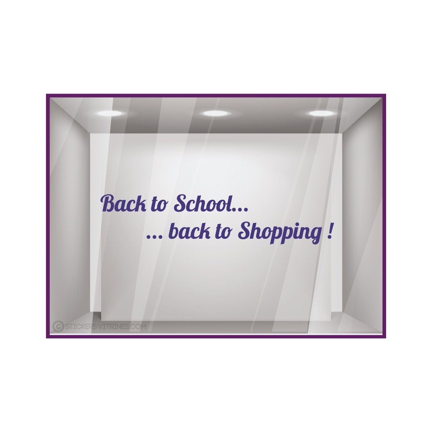 Sticker Back to School Back to Shopping devanture vitrine automne mode magasin bijouterie calicot