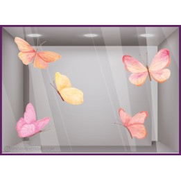 STICKER PAPILLON GEANT AQUARELLE IDEE DECO PRINTEMPS ETE VTRINE MAGASIN VIRTE ADHESIF VITROPHANIE FABRICANT