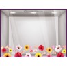 Décoration vitrine de printemps : Sticker frise de fleurs et papillons