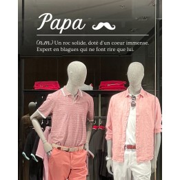 sticker definition papa fete des pers pour vitrine de magasin de mode et bijouterie vitrophanie en lettrage adhesif pas cher