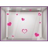 Stickers Coeurs vitrine vitrophanie saint valentin fete des meres calicot vitre magasin mode bijouterie maroquinerie boutique