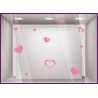 Stickers Coeurs vitrine vitrophanie saint valentin fete des meres calicot vitre magasin mode bijouterie maroquinerie boutique
