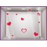 Stickers Coeurs vitrine vitrophanie saint valentin fete des meres calicot vitre magasin mode bijouterie maroquinerie boutique