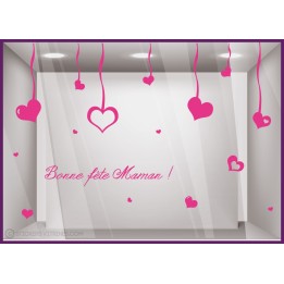 Kit de Stickers Bonne Fete Maman fete des meres mode institut beaute parfumerie bijouterie coeurs calicot