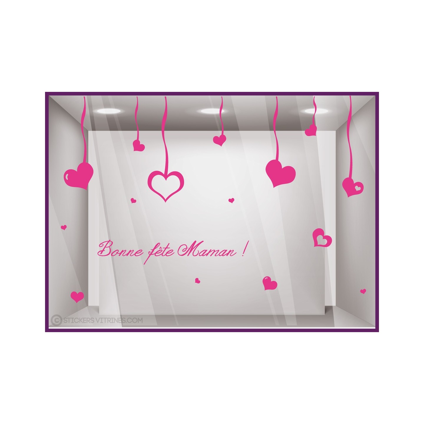 Kit de Stickers Bonne Fete Maman fete des meres mode institut beaute parfumerie bijouterie coeurs calicot