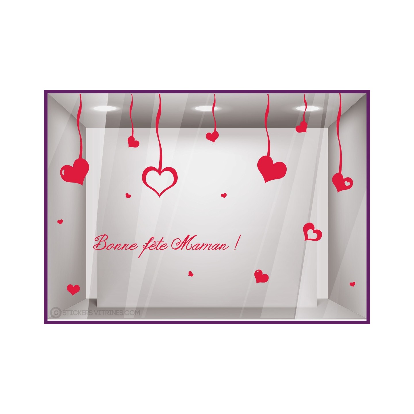 Kit de Stickers Bonne Fete Maman fete des meres mode institut beaute parfumerie bijouterie coeurs calicot