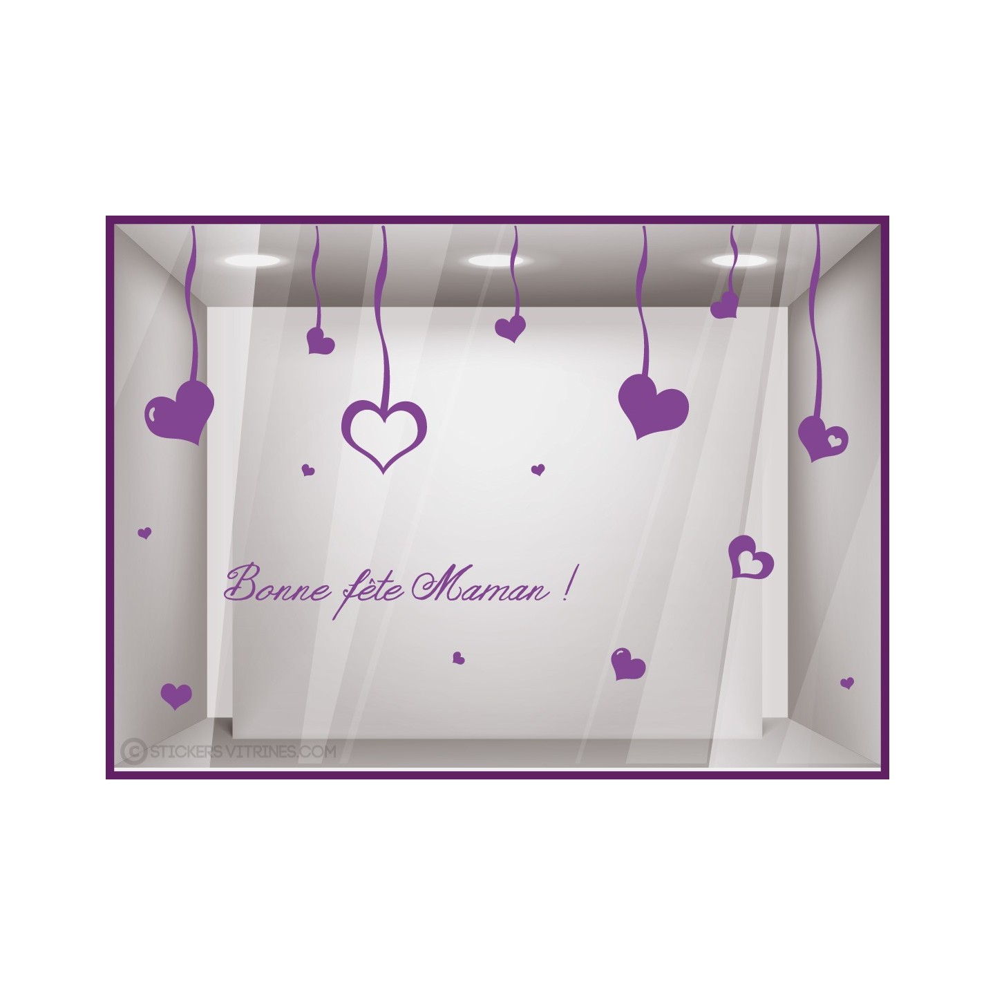 Kit de Stickers Bonne Fete Maman fete des meres mode institut beaute parfumerie bijouterie coeurs calicot