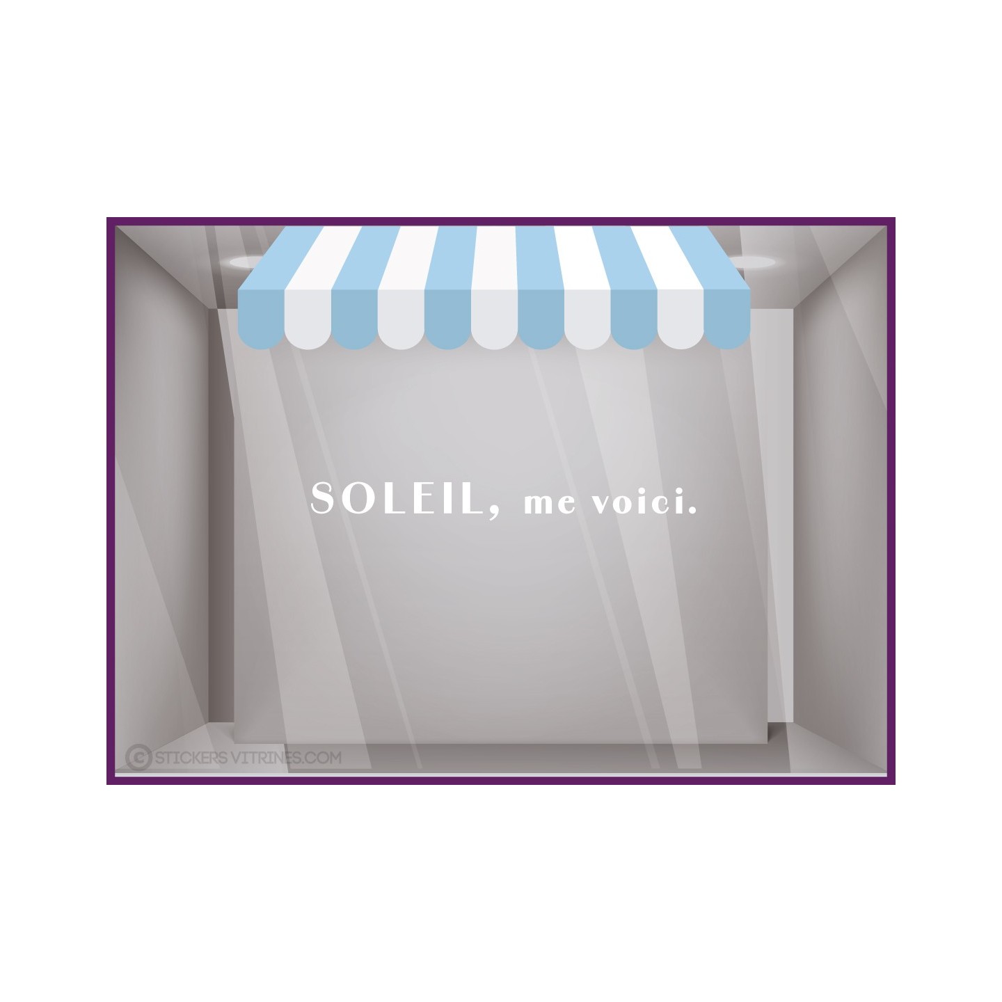 STICKER SOLEIL ME VOICI IDEE DECORATION VITRINE MAGASIN VITROPHANIE FOURNISSEUR BOUTIQUE