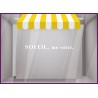 VITROPHANIE SOLEIL ME VOICI POUR DECORATION ETE VITRINE DE MAGASIN BOUTIQUE IMPRIMEUR FOURNISSEUR AUTOCOLLANT GEANT PAS CHER