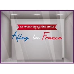 VITROPHANIE-DECORATION-ADHESIF-MAGASIN-COMMERCE-VITRE-LETTRAGE AUTOCOLLANT coupe du monde allez la france football