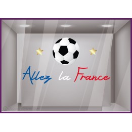 Sticker Allez les Bleus Football pour vitrines de magasin de sports FRANCE VITROPHANIE M AGASIN BOUTIQUE COUPE DU MONDE