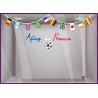 stickers allez la france ballon football guirlande drapeau vitrophanie idee decoration. vitrine de magasin