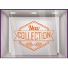 Sticker Banniere New Collection Hipster calicot lettrage autocolant adhesif vitrophanie mode boutique magasin enseigne vitre