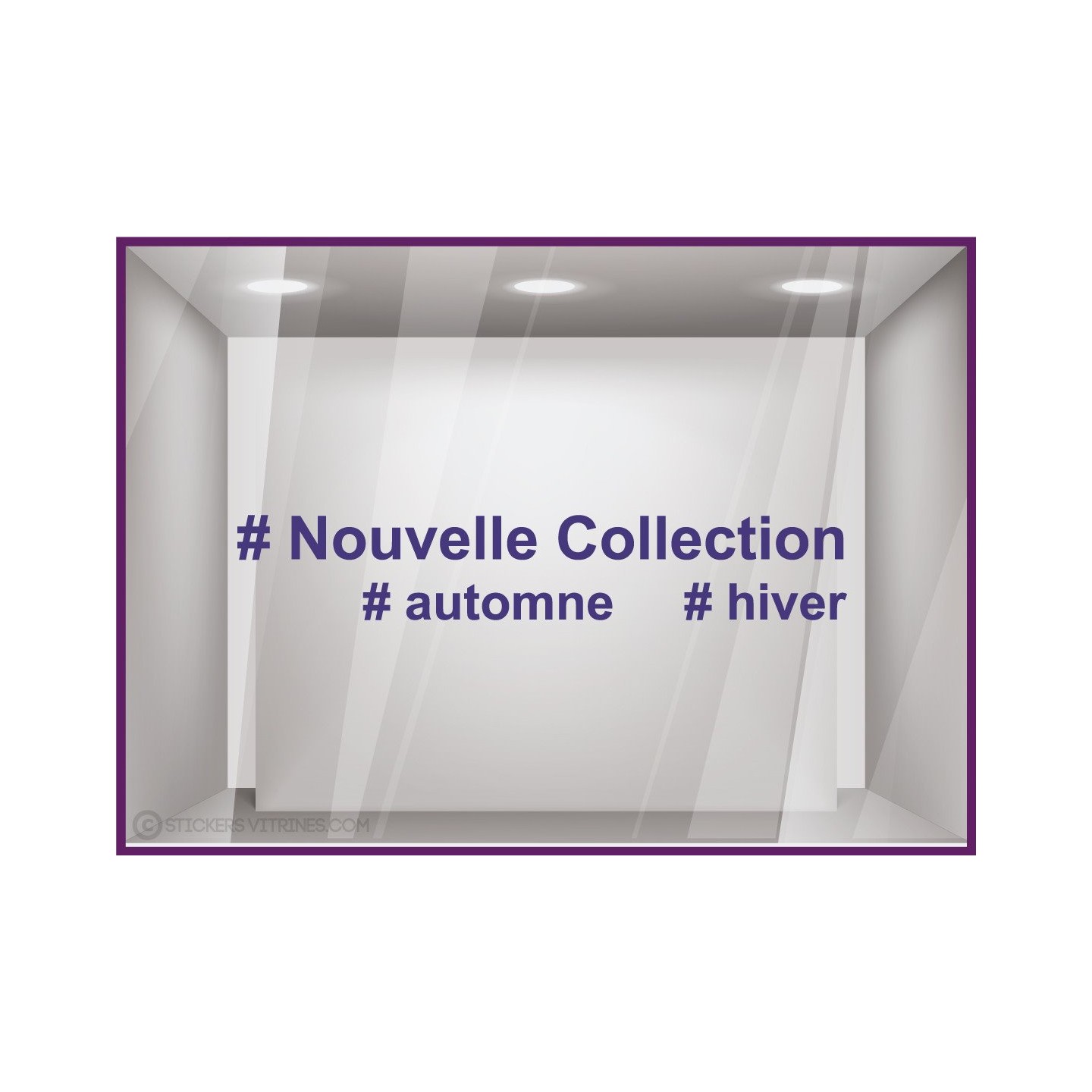 Sticker Nouvelle Collection Hashtag lettrage adhesif autocollant calicot vitrophanie magasin boutique mode vitrophanie devanture